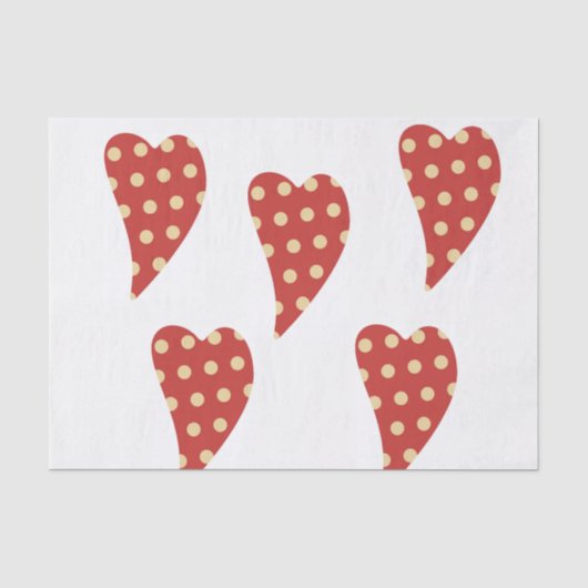 Mousseline Papier de la Saint Valentin Coeurs rouges (Recto)
