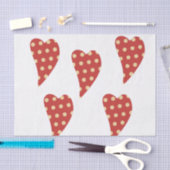 Mousseline Papier de la Saint Valentin Coeurs rouges (Artisanat)