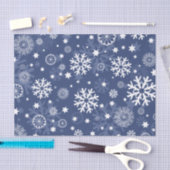 Mousseline Papier de Noël moderne Blue Snowflon (Artisanat)