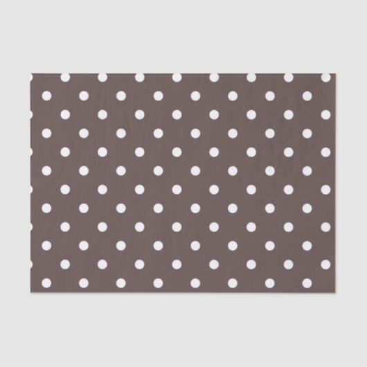 Mousseline Papier de papier à dot Polka Brown au chocolat (Recto)