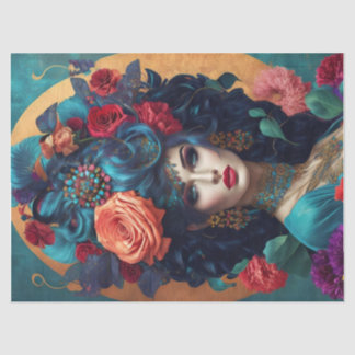 Mousseline Papier de papier de découpage à couronne florale