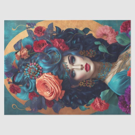 Mousseline Papier de papier de découpage à couronne florale (Recto)