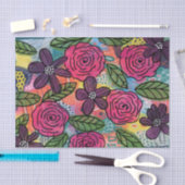 Mousseline Papier de papier de découpage à fleurs rose violet (Artisanat)