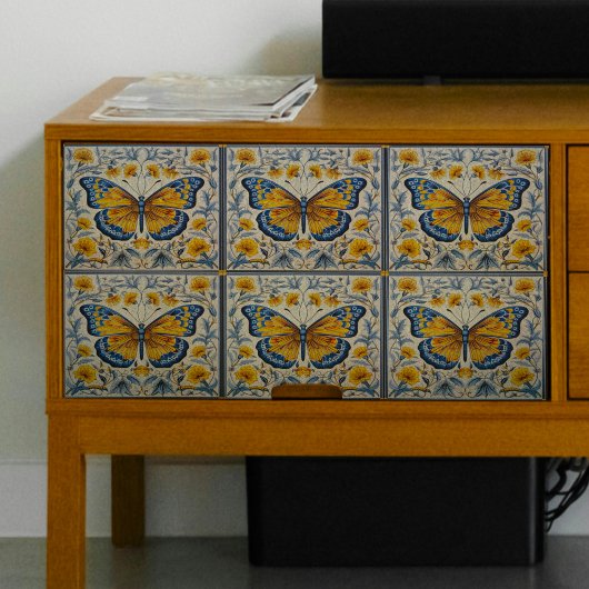 Mousseline Papier de papier de découpage à papillons bleus vi