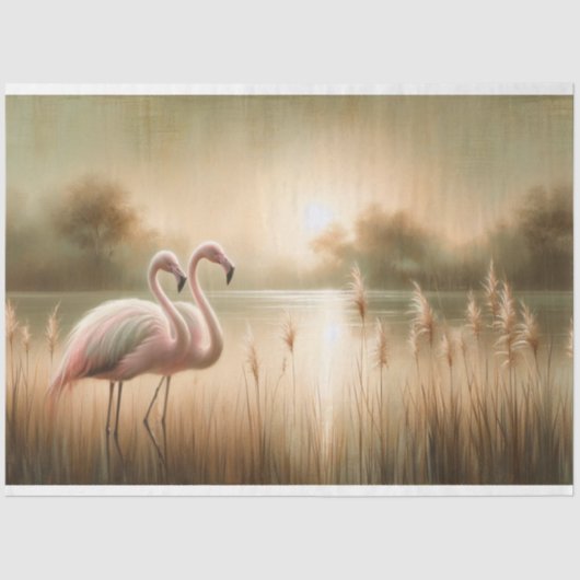 Mousseline Papier de papier de découpage de Flamant rose (Recto)