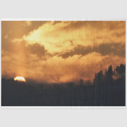 Mousseline Papier de papier de découpage du coucher de soleil (Recto)