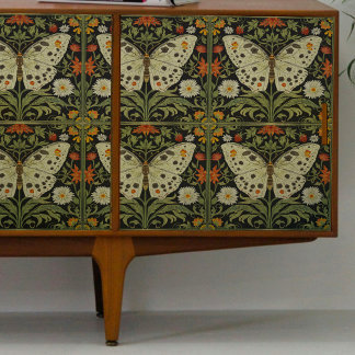 Mousseline Papier de papier de découpage vintage Green Moths