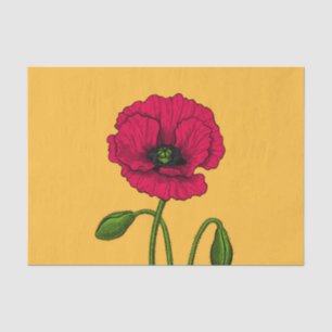 Mousseline Papier de papier de dessin de pavot rouge