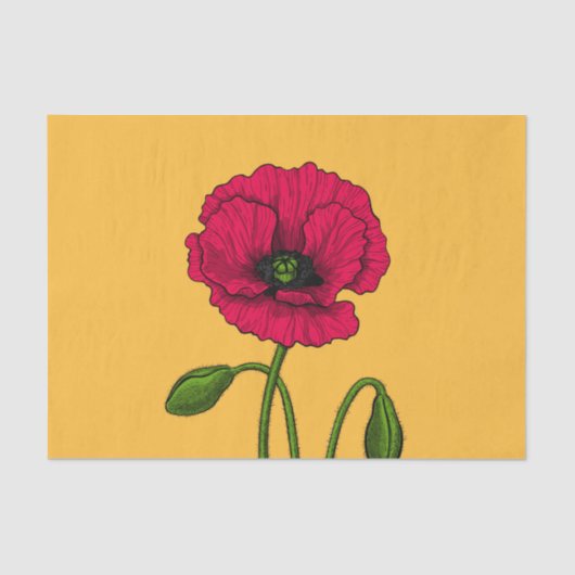 Mousseline Papier de papier de dessin de pavot rouge (Recto)
