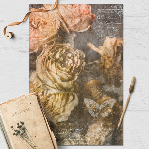 Mousseline Papier de papier de fond floral vintage Grunge