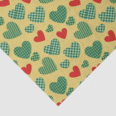Mousseline Papier de papier de fond Red & Green Hearts (Détail)