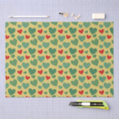 Mousseline Papier de papier de fond Red & Green Hearts (Artisanat)