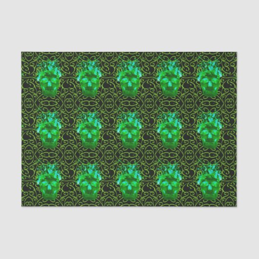 Mousseline Papier de papier de fond vert crâne (Recto)