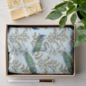 Mousseline Papier de papier de motif de Damas Peacock (Cadeau)