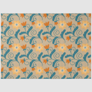Mousseline Papier de papier de motif floral rétro