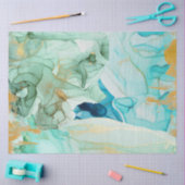 Mousseline Papier de papier de papier de découpage bleu, vert (Artisanat)