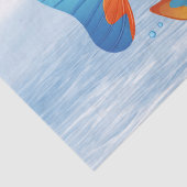 Mousseline Papier de papier de poisson bleu (Détail)
