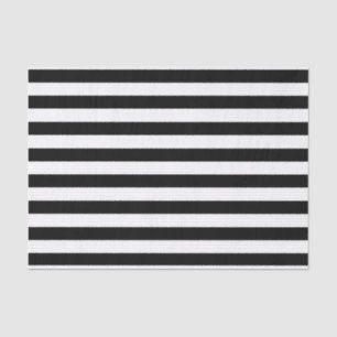 Mousseline Papier de papier de tissu blanc et noir Stripes