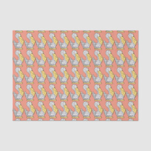 Mousseline Papier de papier de tissu d'illustration pélican