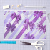 Mousseline Papier de papier de tissu pourpre bow 2 (Artisanat)