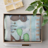 Mousseline Papier de papier de tissus à papier à puces bleues (Cadeau)