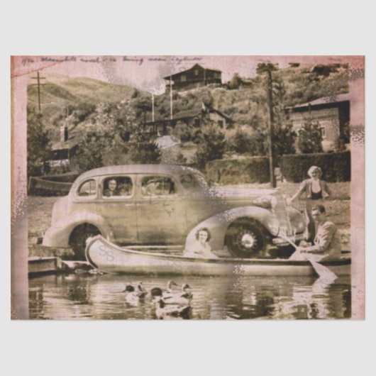 Mousseline Papier de papier journal de temps de vacances rétr (Recto)