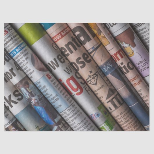 Mousseline papier de papier journal roulé (Recto)