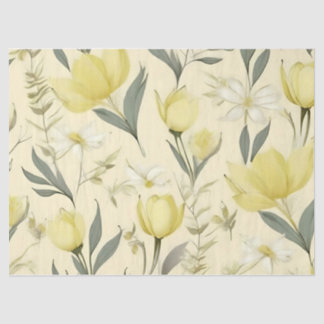 Mousseline Papier de papier  Mariage Roses Jaunes