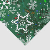 Mousseline Papier de papier motif de flocon de neige vert de  (Détail)