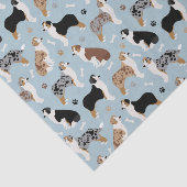 Mousseline Papier de papier tissu Australian Shepherd Bones a (Détail)