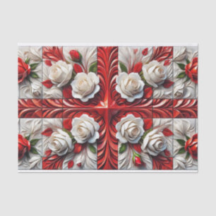Mousseline Papier de papier tissu avec design Rose anglais