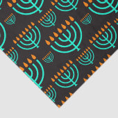 Mousseline Papier de papier tissu bleu Hanoukka Menorah (Détail)