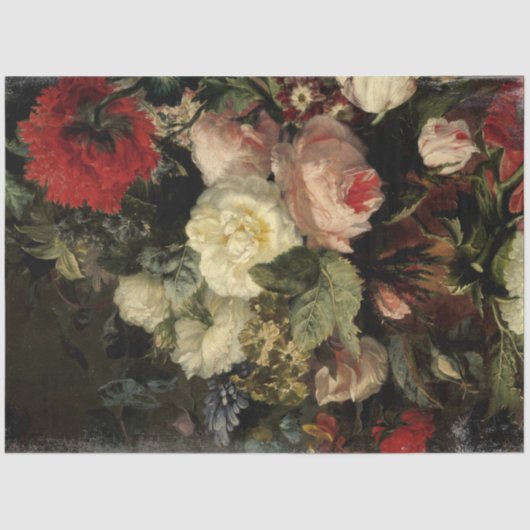 Mousseline Papier de papier tissu de découpage floral foncé (Recto)