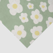 Mousseline Papier de soie, vert avec des fleurs blanches. (Détail)