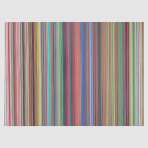 Mousseline papier de tissu à rayures de couleur