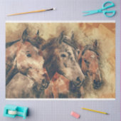Mousseline papier de tissu à trois chevaux (Artisanat)