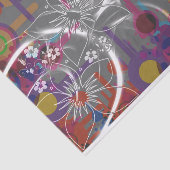 Mousseline Papier de tissu abstrait et fleuri (Détail)