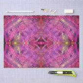 Mousseline Papier de tissu abstrait rose et violet (Artisanat)