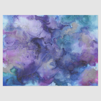Mousseline papier de tissu bleu et violet