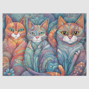 Mousseline papier de tissu calmant chats