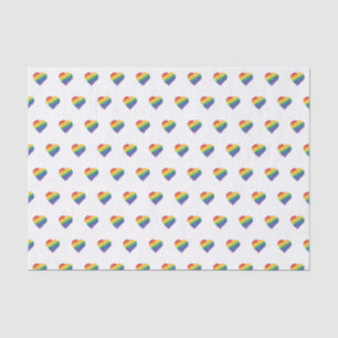 Mousseline Papier de tissu cardiaque à griffes arc-en-ciel