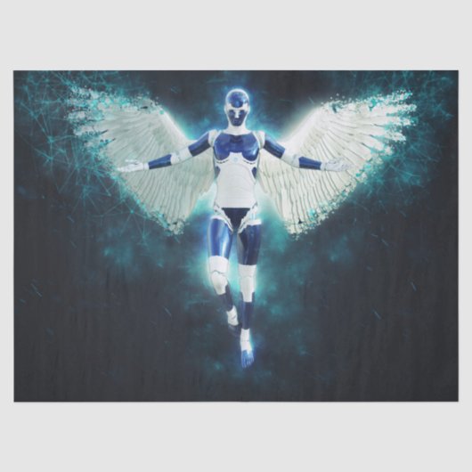 Mousseline papier de tissu d'ange robot (Recto)