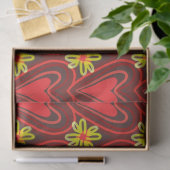 Mousseline papier de tissu de coeurs et de fleurs (Cadeau)