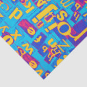 Mousseline Papier de tissu de collage alphabétique (Détail)