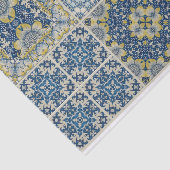 Mousseline Papier de tissu de conception de carreaux bleu et  (Détail)