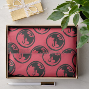 Mousseline Papier de tissu de corail Dragon noir moyen