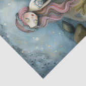 MOUSSELINE PAPIER DE TISSU DE DÉCOUPAGE DE JEUNE FILLE FUMÉE  (Détail)