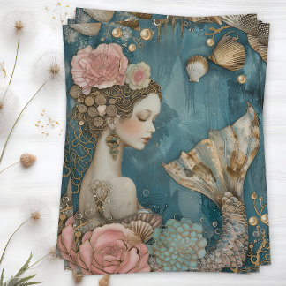 MOUSSELINE PAPIER DE TISSU DE DÉCOUPAGE MERMAID