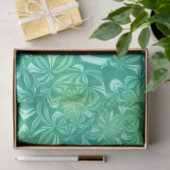 Mousseline papier de tissu de fleurs de batik vert (Cadeau)
