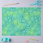 Mousseline papier de tissu de fleurs de batik vert (Artisanat)